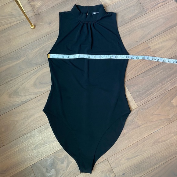 ZARA Mock Neck Black Bodysuit - Picture 10 of 13